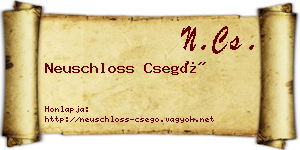 Neuschloss Csegő névjegykártya